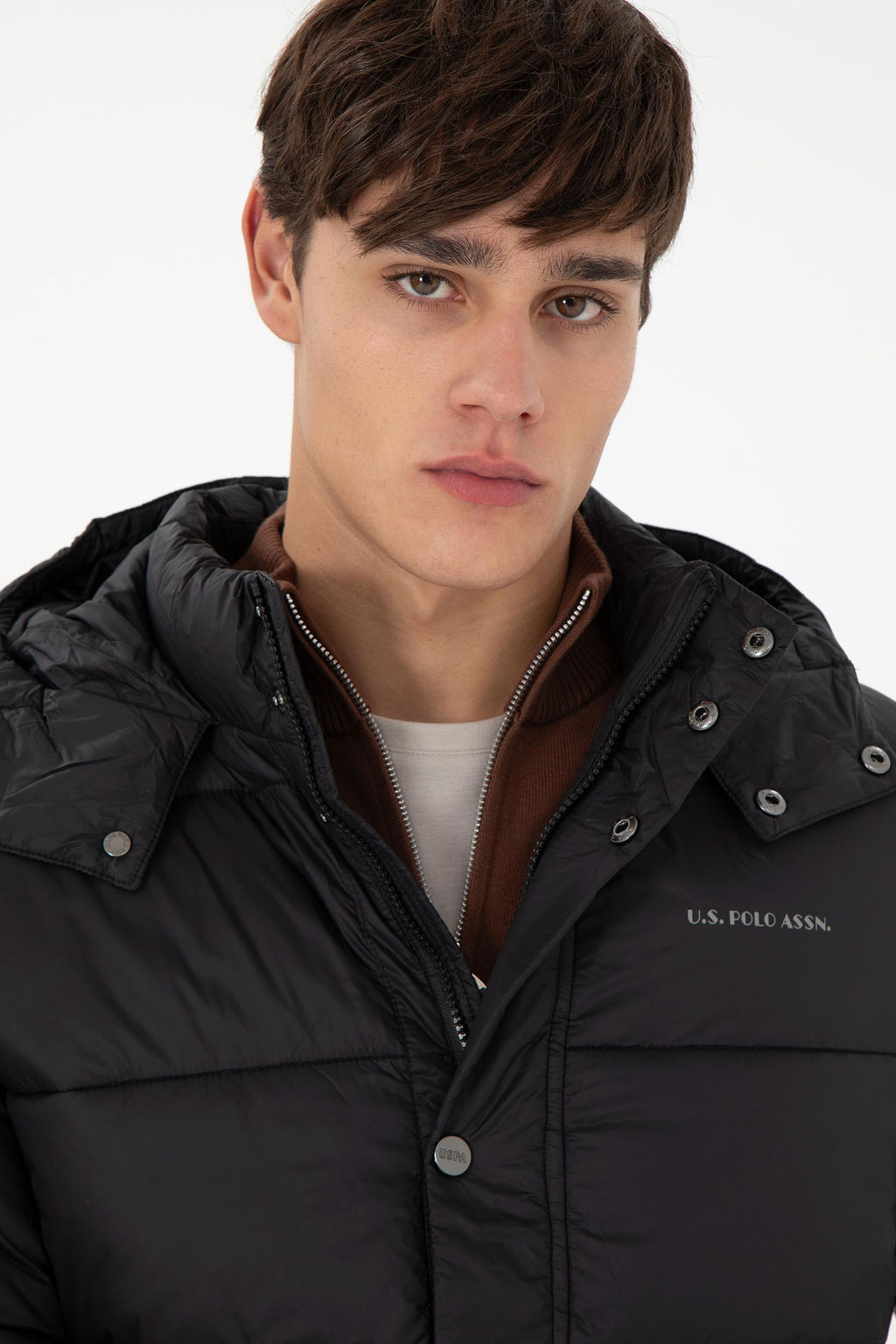 Пальто мужское U.S. Polo Assn черное из полиамида  фото 9