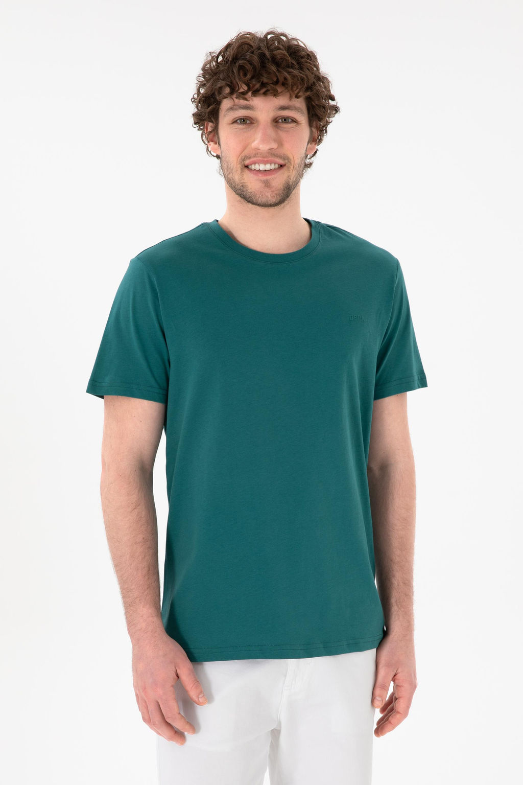 Erkek Regular Fit Bisiklet Yaka Koyu Ye_il Basic Ti__rt Sepette S_rpriz _ndirim - U.s. polo assn фото 2