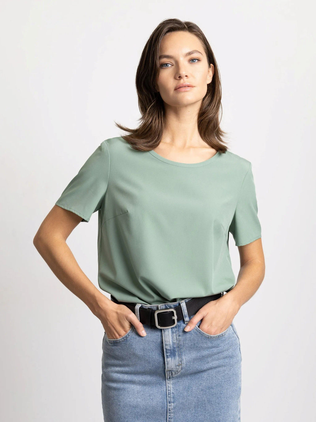 Однотонная блузка - Emka фото 2