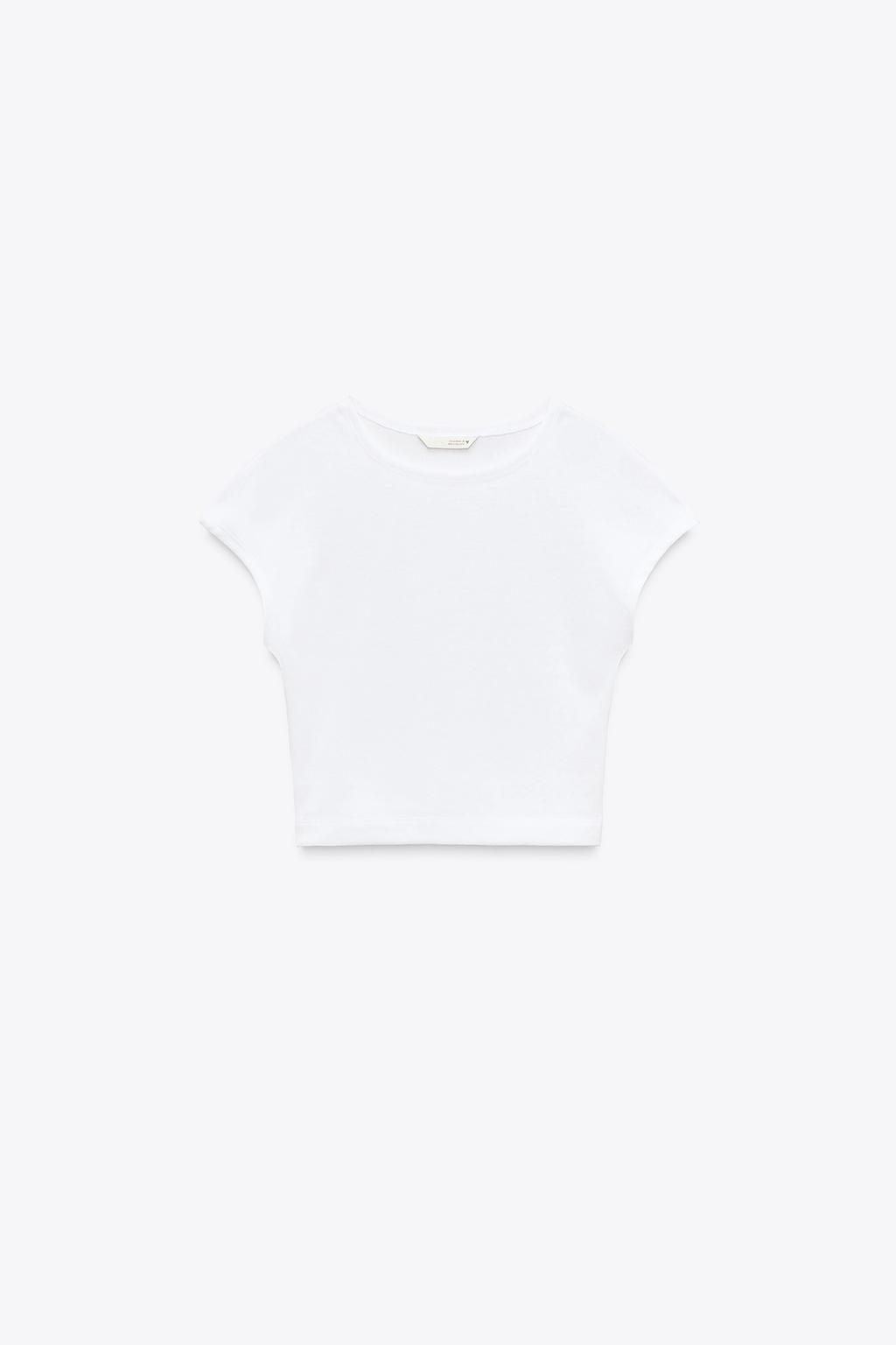 COTTON MODAL CROP T-SHIRT - Zara фото 16