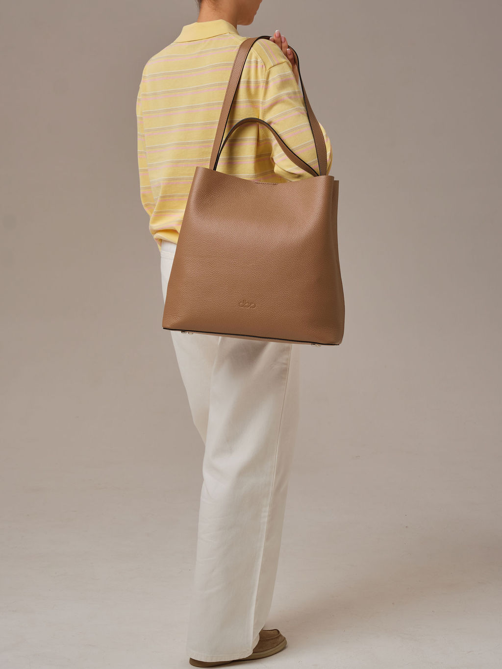 Кожаная сумка шоппер Olga DBR 30948 коричневый капучино фото 12