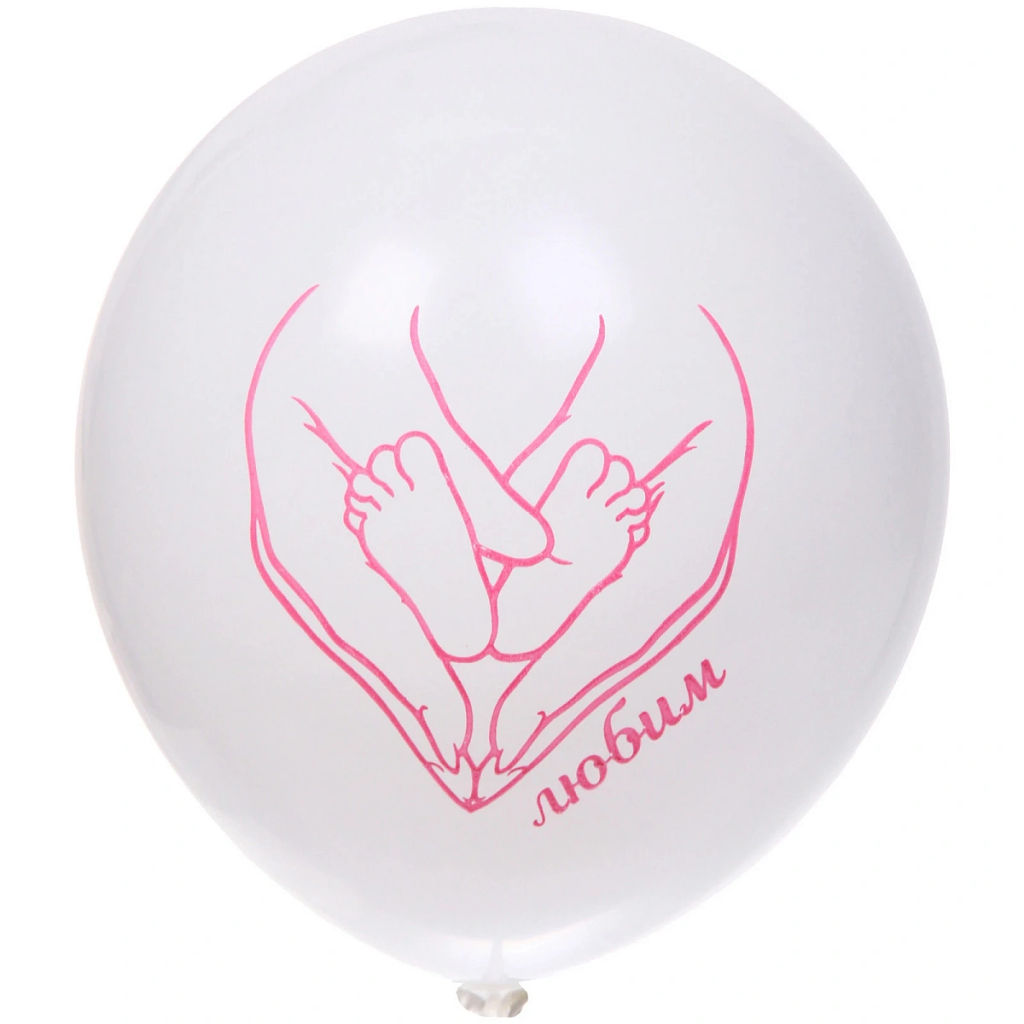 Воздушные шары 10 шт, 10"/25см Наша доченька (розовый/белый)