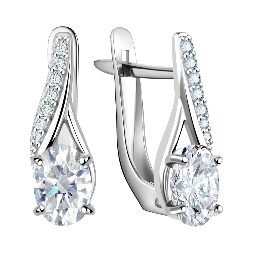 Серьги из серебра куб.циркон., Л-11816