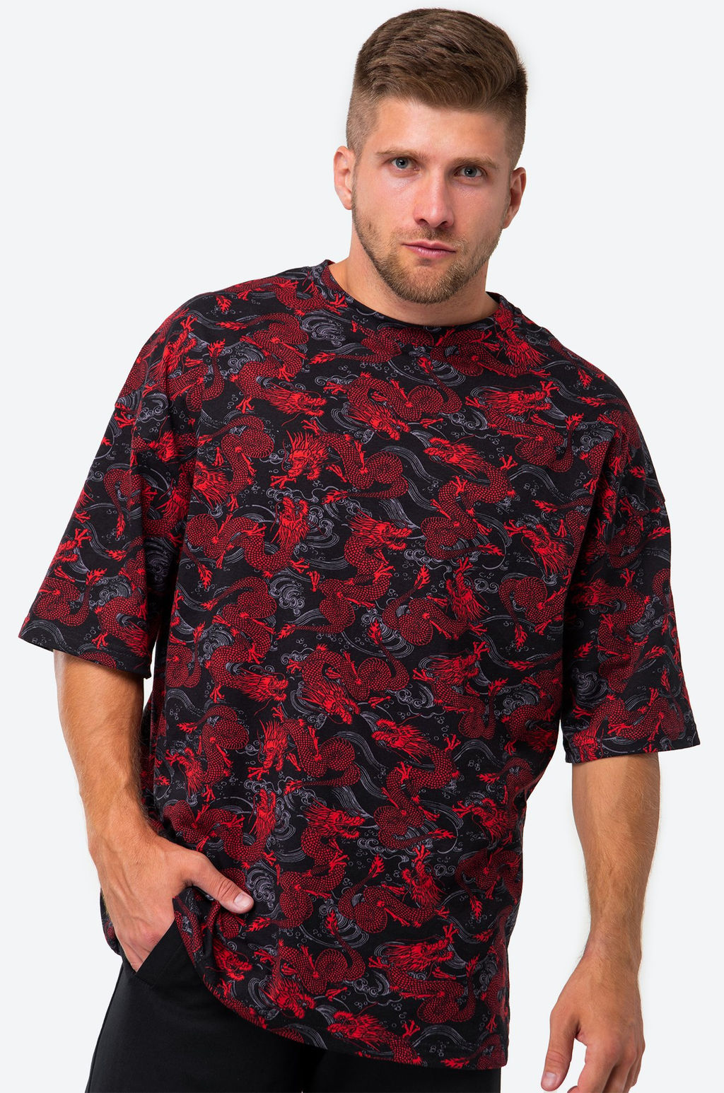 Футболка унисекс оверсайз с принтом дракон Happy Fox  фото 10