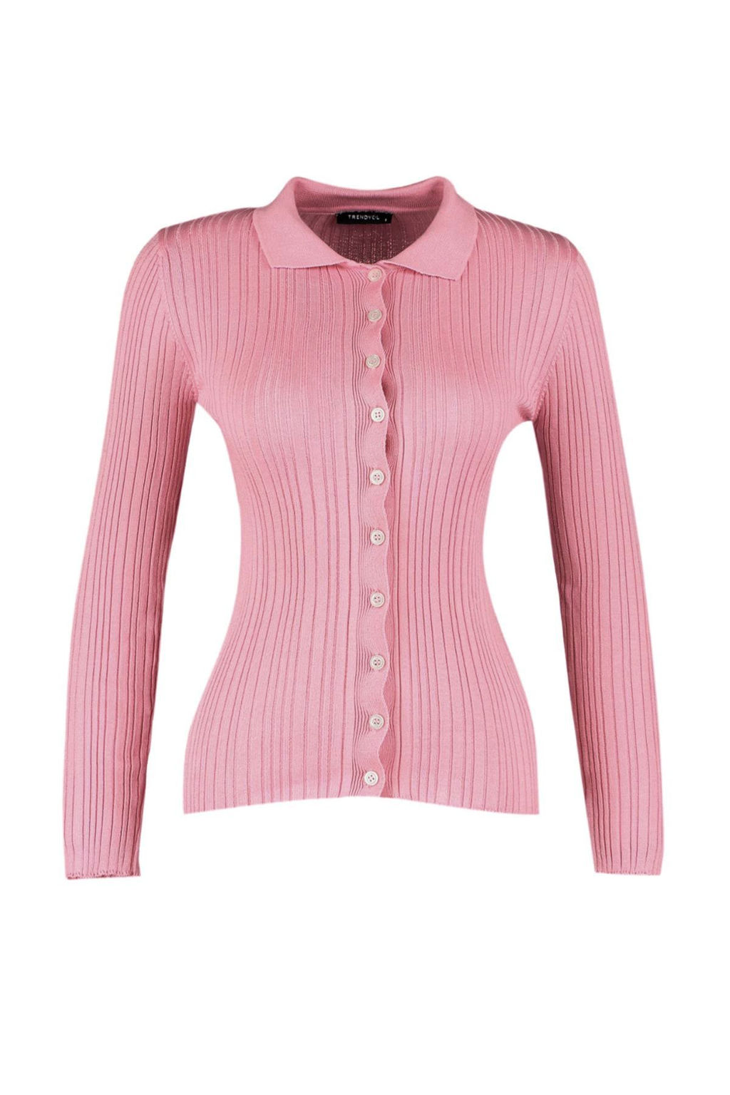 TRENDYOLMILLA Kahverengi Fitilli Polo Yaka Triko H?rka TWOAW20HI0070 фото 13