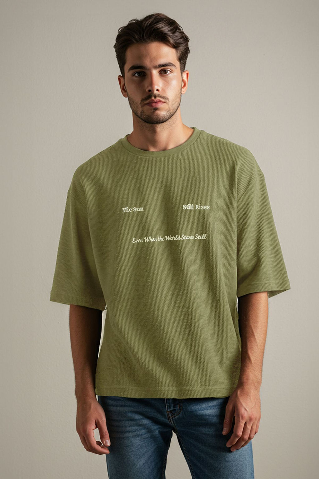 TRENDYOL MAN Siyah Oversize/Genis Kesim Nak?sl? Dokulu T-Shirt TMNSS25TS00129 - Trendyolmilla фото 10