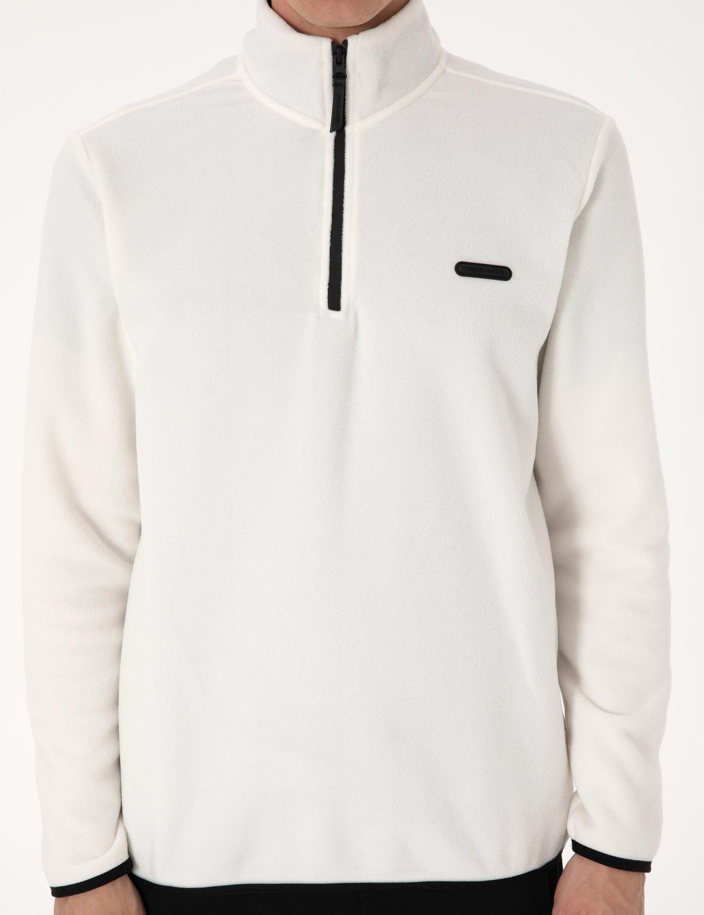 Beyaz Regular Fit Yar_m Fermuarl_ Polar Sweatshirt - Pierre cardin фото 6
