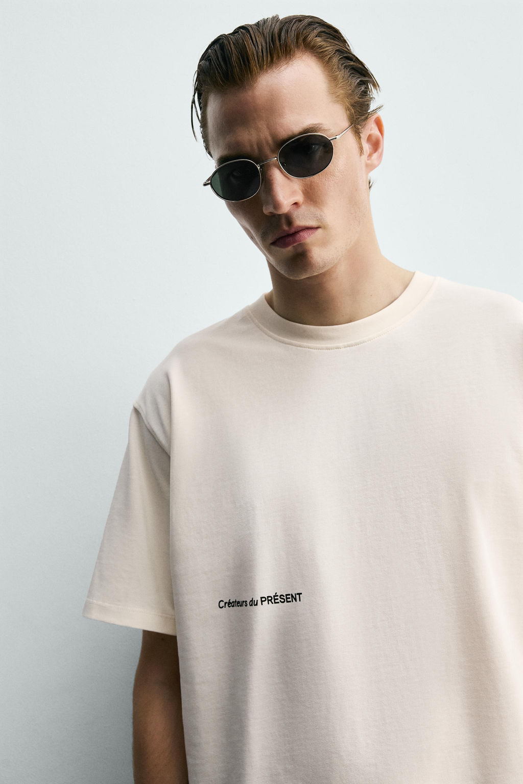 CAMISETA TEXTO PARCHES COMBINADOS / Blanco roto - Zara фото 5