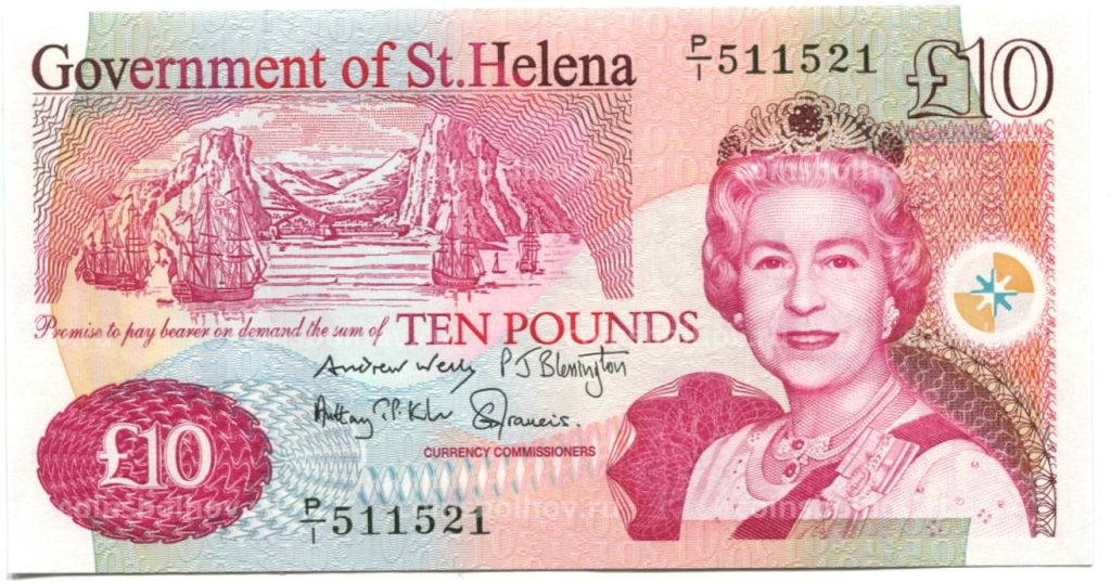 Банкнота 10 фунтов 2012 года Остров Святой Елены