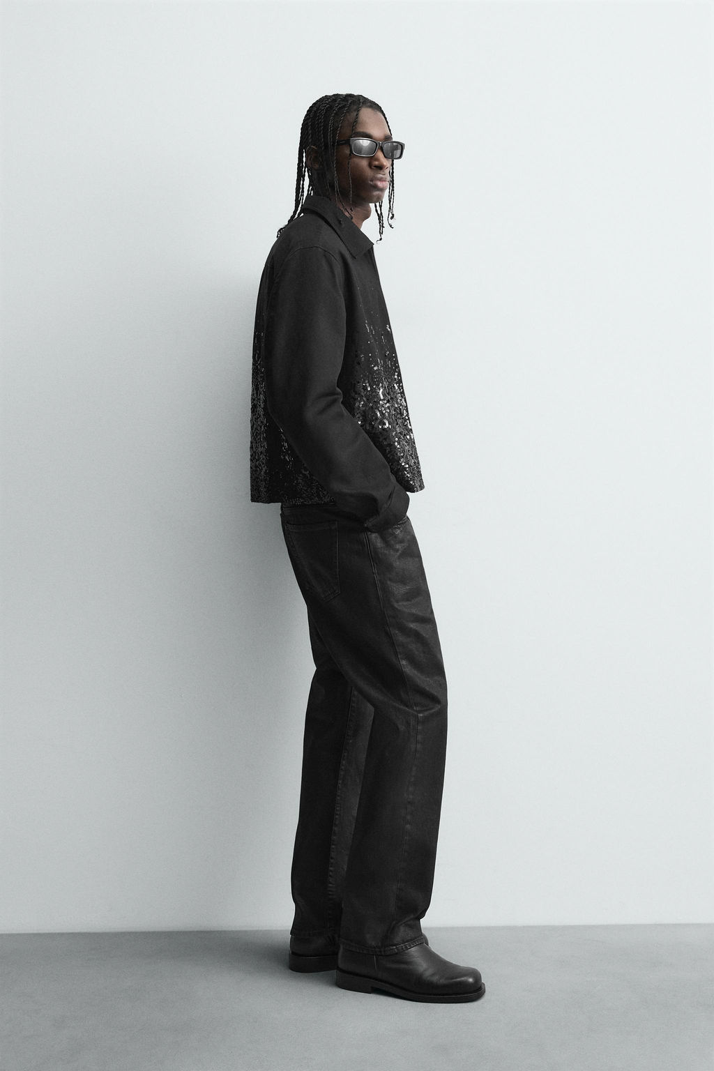 CROPPED FIT SEQUIN JACKET - Zara фото 4