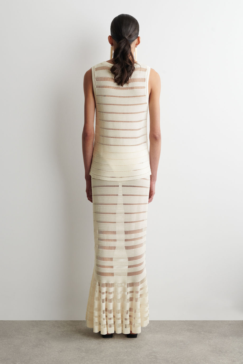 LADDER-STITCH KNITTED MIDI SKIRT - H&m фото 3