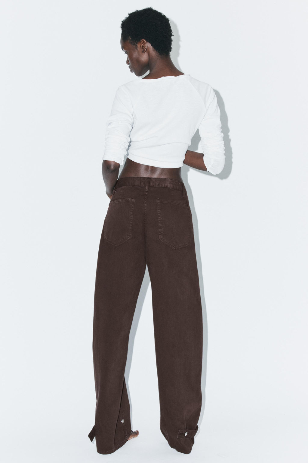 TRF BALLOON MID-WAIST JEANS WITH BELT LOOPS - Zara фото 14