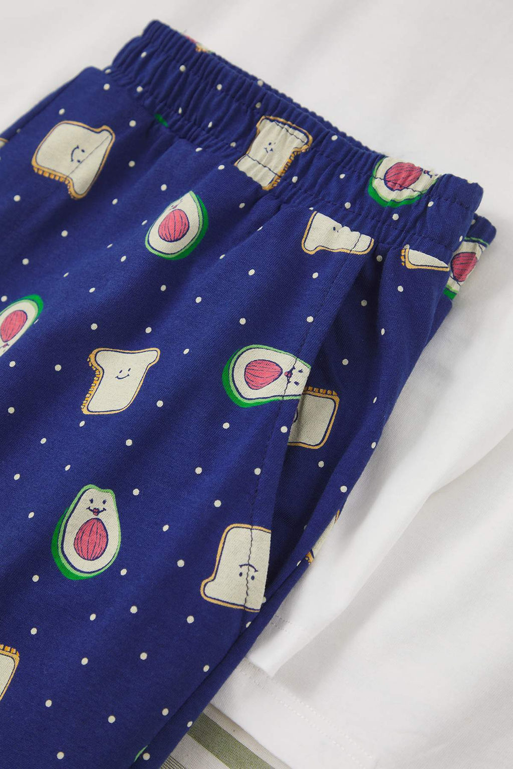 Ekru - Indigo Regular Fit Avokado Bask?l? %100 Pamuk Orme Pijama Tak?m? - Trendyolmilla фото 2