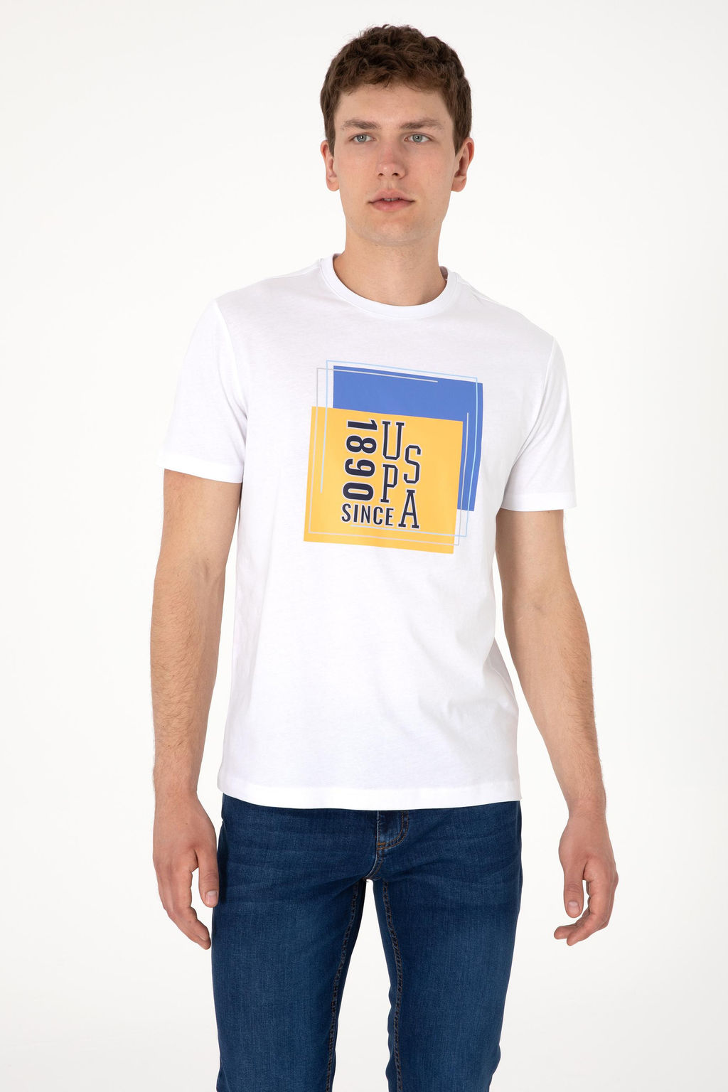 Erkek Regular Fit Bisiklet Yaka Beyaz Ti__rt Sepette S_rpriz _ndirim - U.s. polo assn фото 3