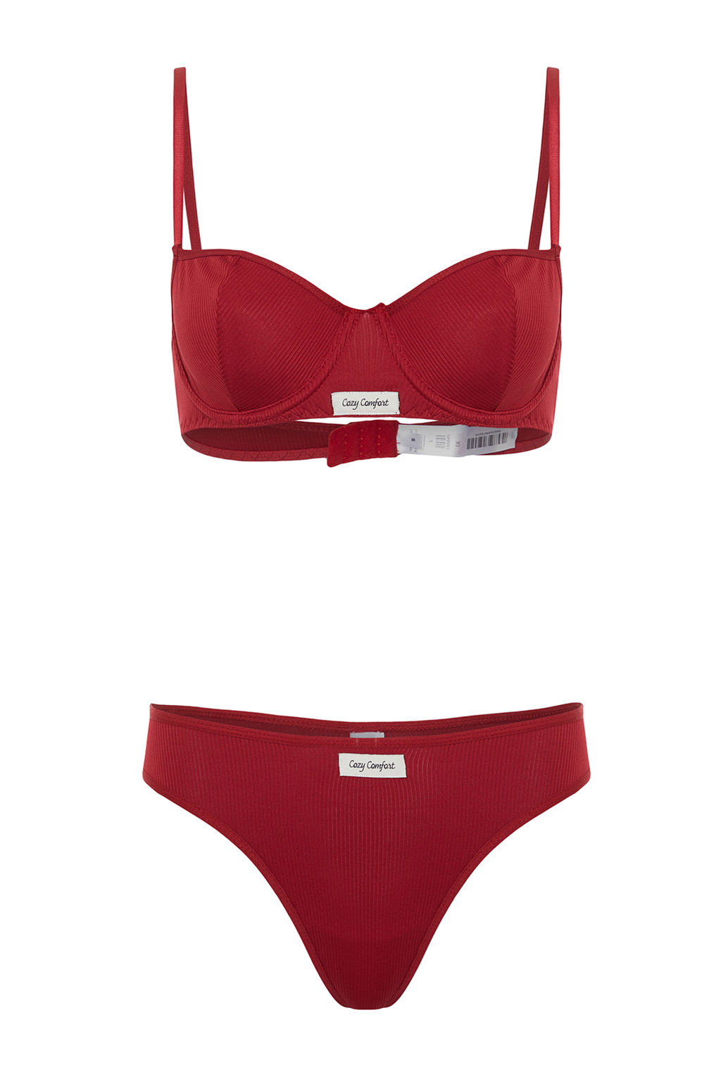 TRENDYOLMILLA Beyaz Fitilli Etiket Detayl? Ip Ask?l? Kaps?z Orme Ic Camas?r? Tak?m? THMSS24CC00029 фото 22