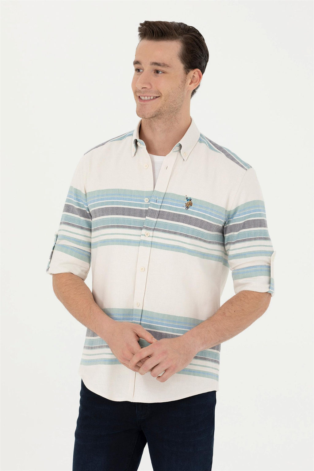 Мужская рубашка с длинным рукавом Stone - U.s. polo assn фото 3