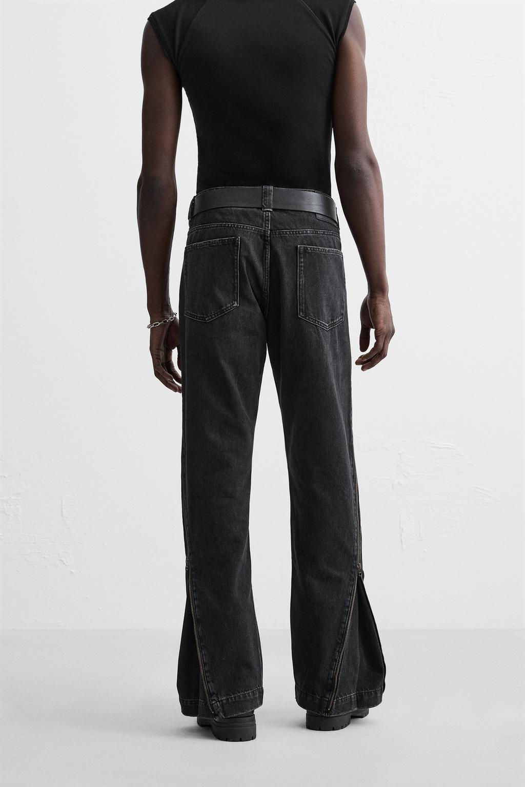 FLARE FIT JEANS WITH ZIPS - Zara фото 3