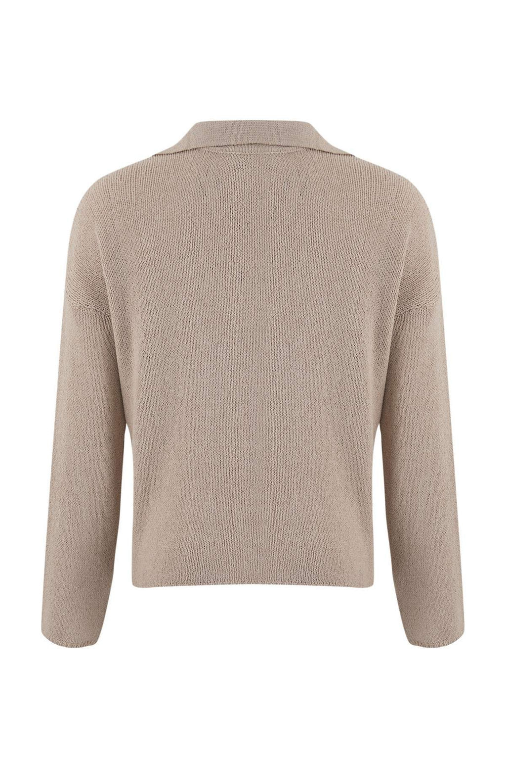 Wardrobe Essentials Vizon Genis Kal?p Bluz Gorunumlu Triko Kazak TWOSS26KZ00001 - Trendyolmilla фото 6