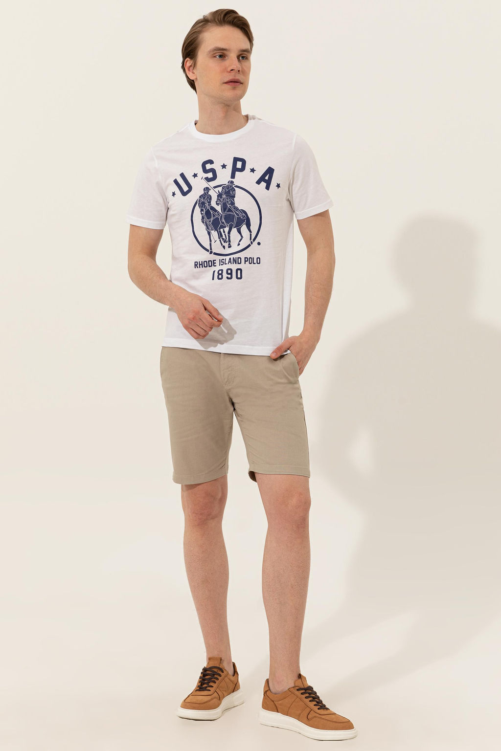 Erkek Beyaz Bisiklet Yaka Ti__rt