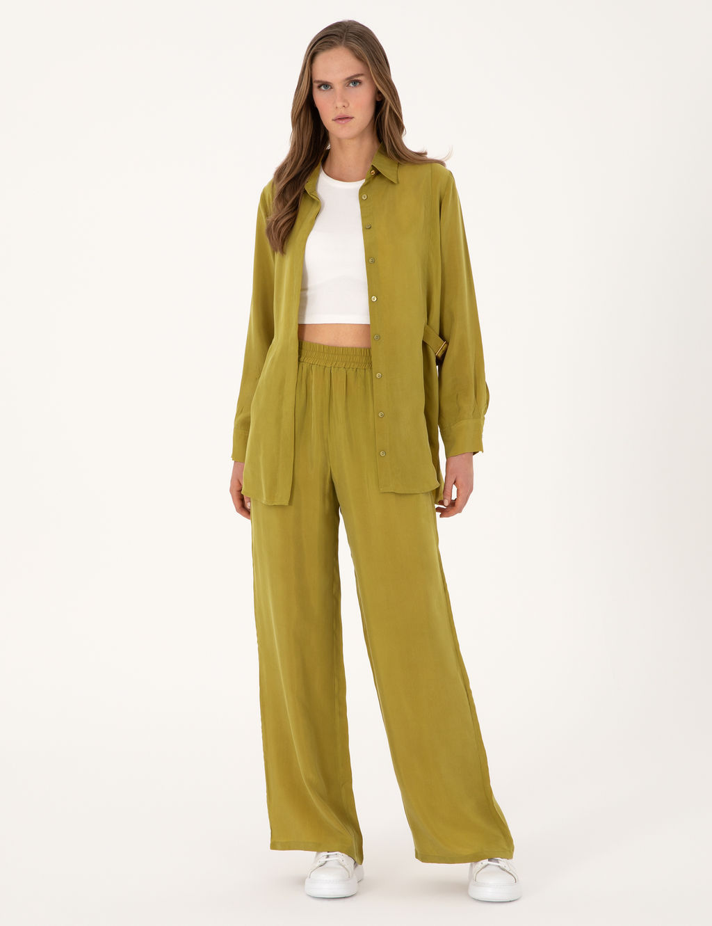 Ye_il Comfort Fit Kupro Uzun Kollu G_mlek