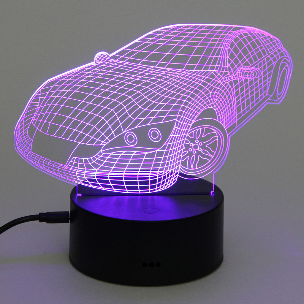 Цена за 2 шт. Светильник ночник "3D-Тачка" на пластиковой подставке, с включателем USB