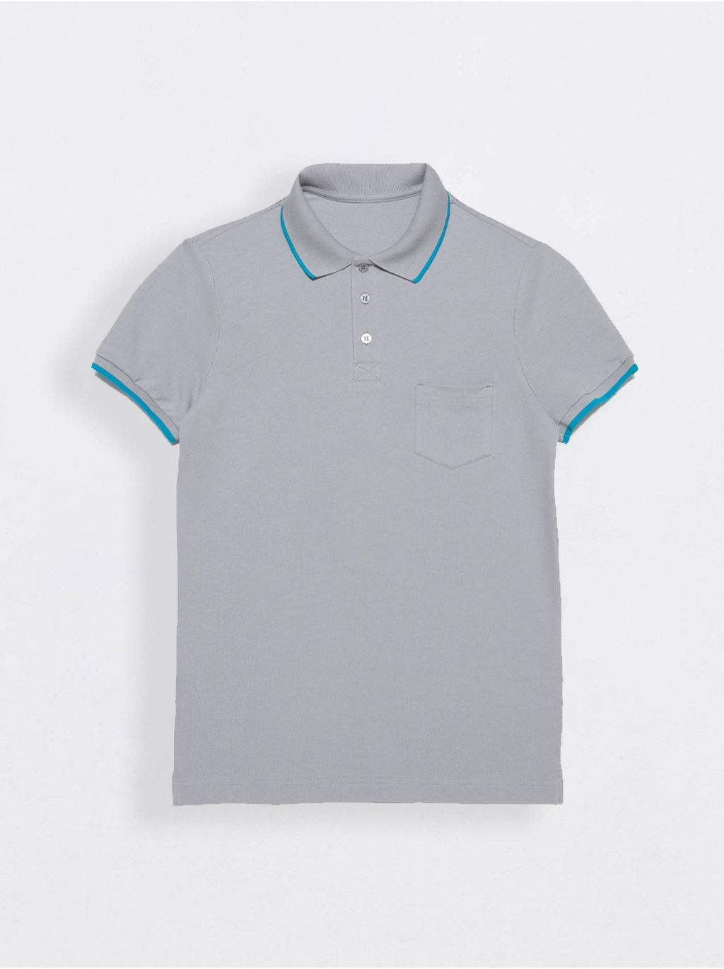 DIWARI Футболка-поло с контрастной отделкой MD 944 ash grey