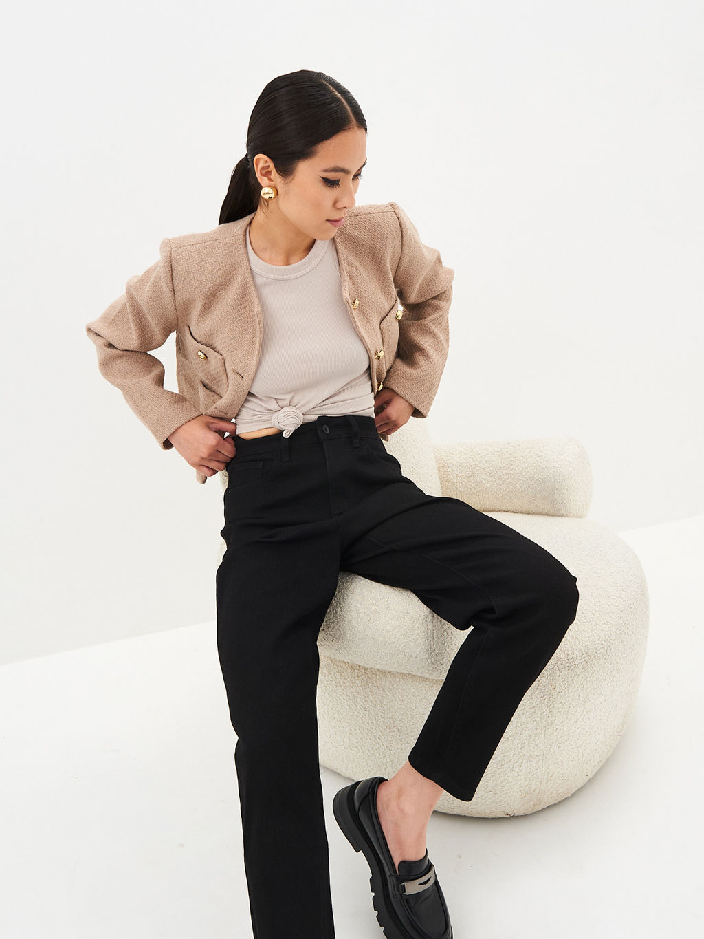 Женские джинсы mom fit с высокой посадкой - Mossmore фото 7