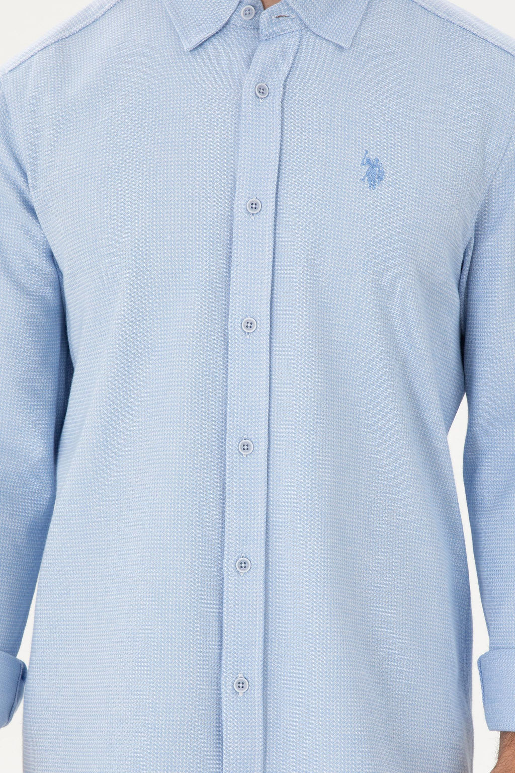 Мужская голубая рубашка с длинным рукавом - U.s. polo assn фото 6