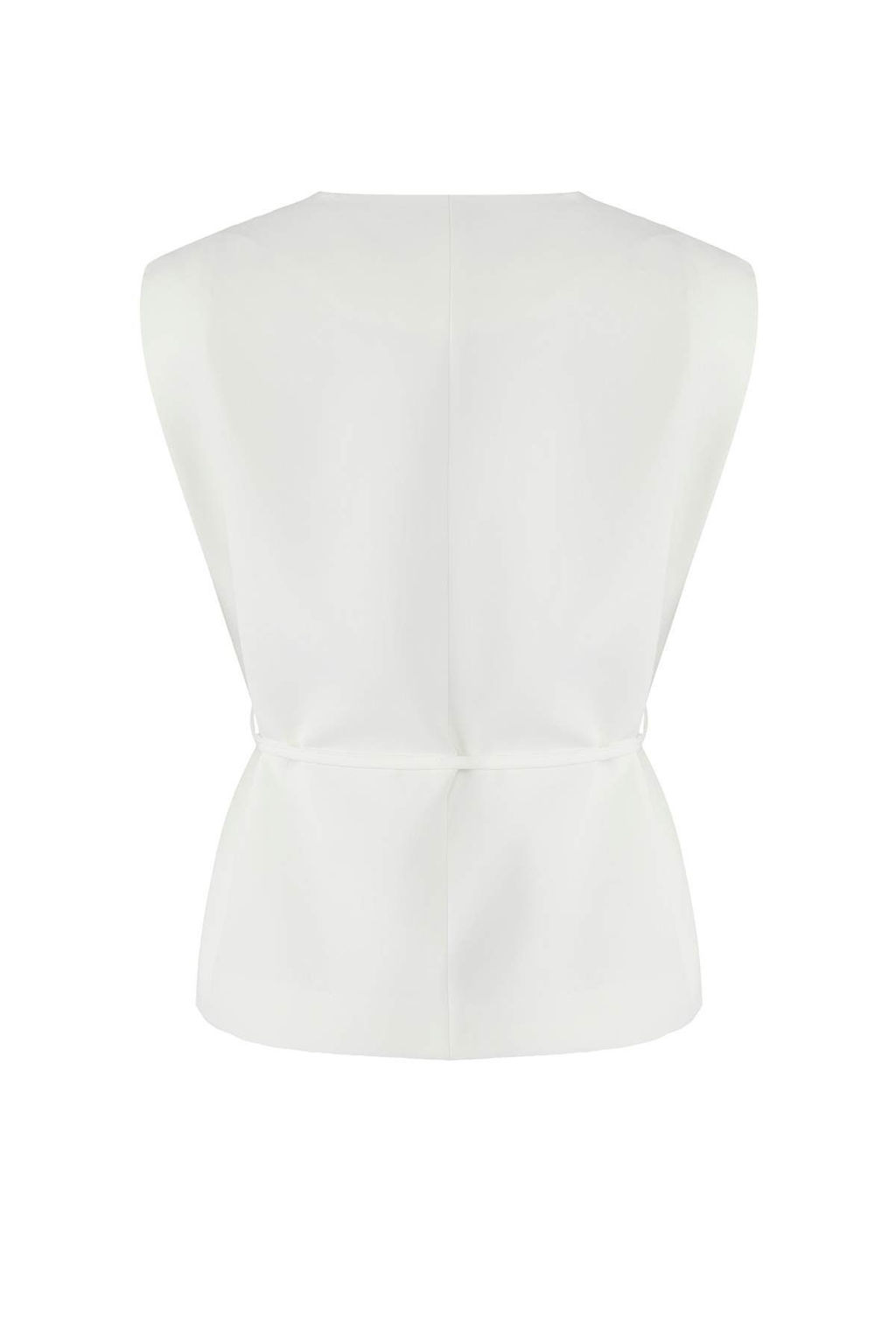 Beyaz Ince Kusakl? Kruvaze Kapama Dokuma Yelek TWOAW26YE00024 - Trendyolmilla фото 6