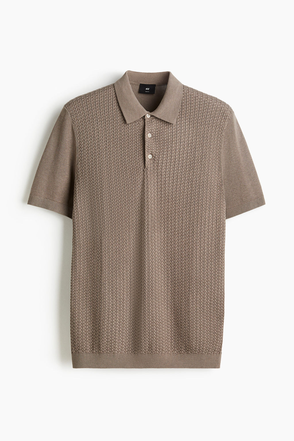 Polo en punto trenzado Slim Fit - H&m фото 3