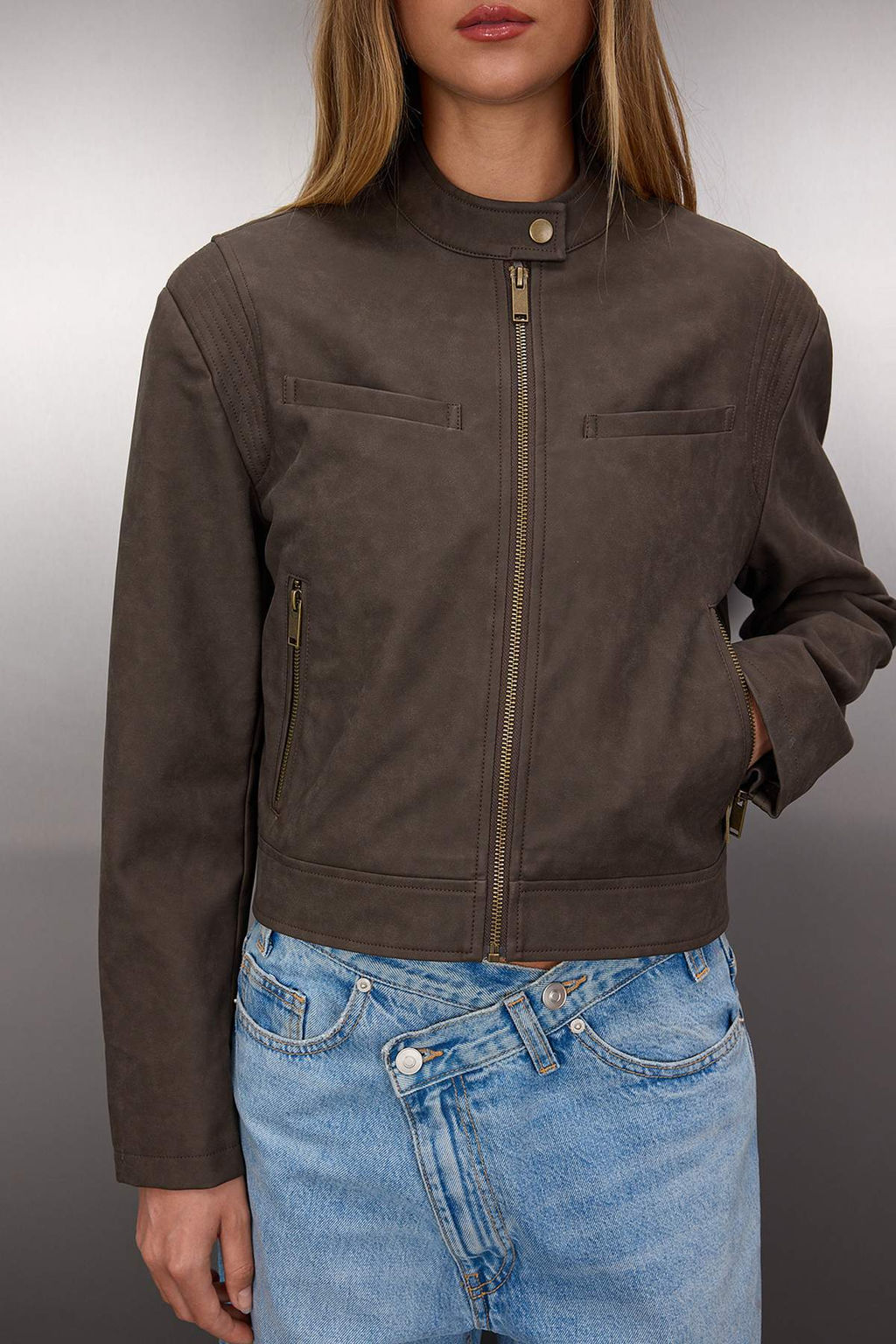 Kahverengi Fitted Kal?p Suni Deri Ince Ceket Mont TWOAW26MO00009 - Trendyolmilla фото 3
