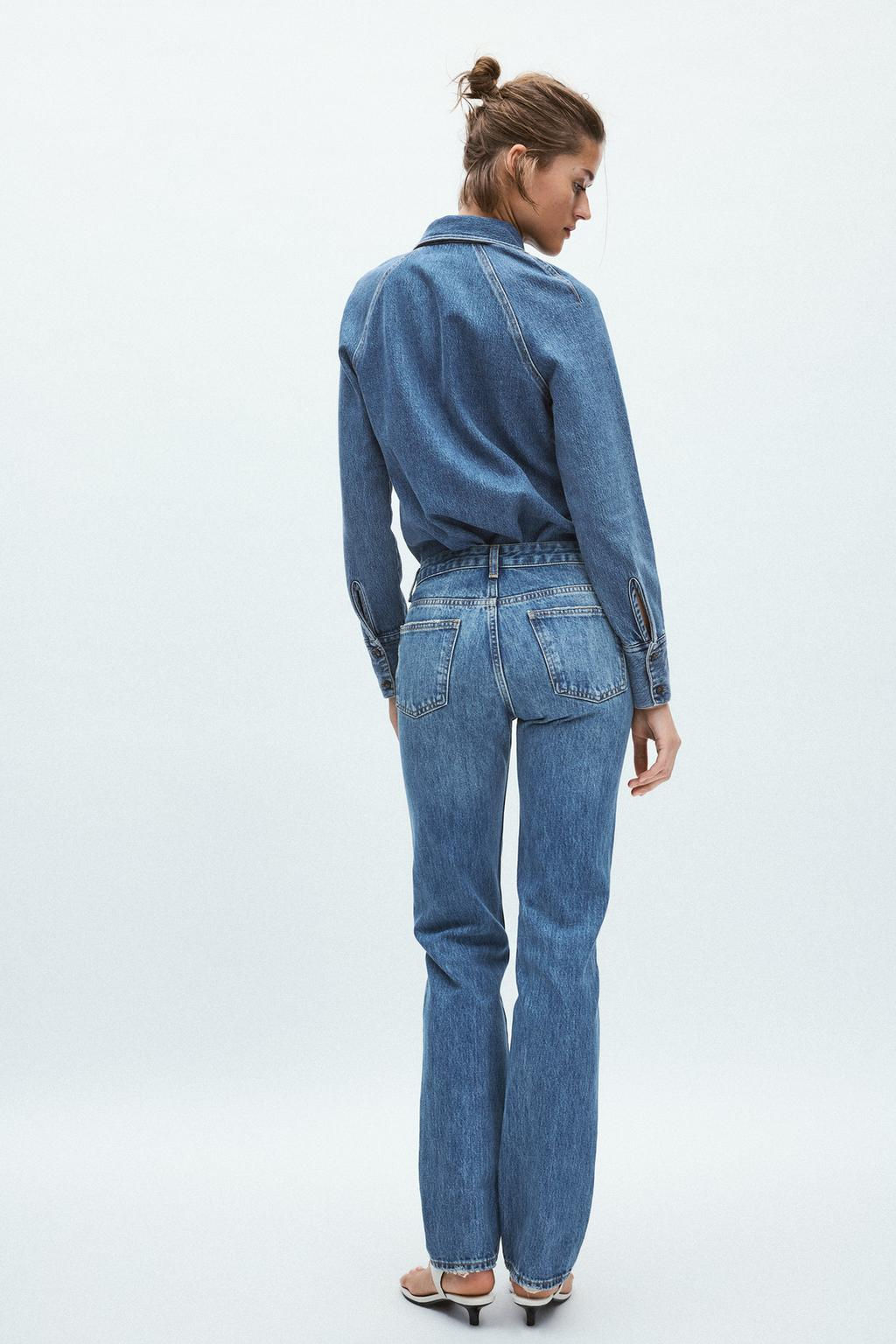ZW COLLECTION SLIM FIT MID-RISE JEANS - Zara фото 4