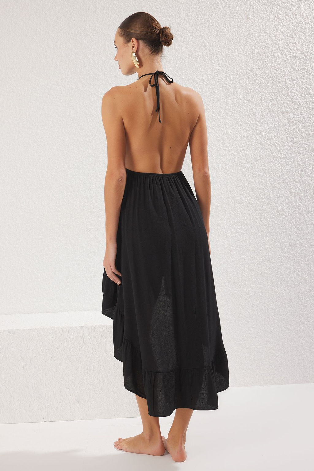 K?rm?z? Dokuma Volanl? Plaj Mini Elbise TBESS25EL00094 - Trendyolmilla фото 9