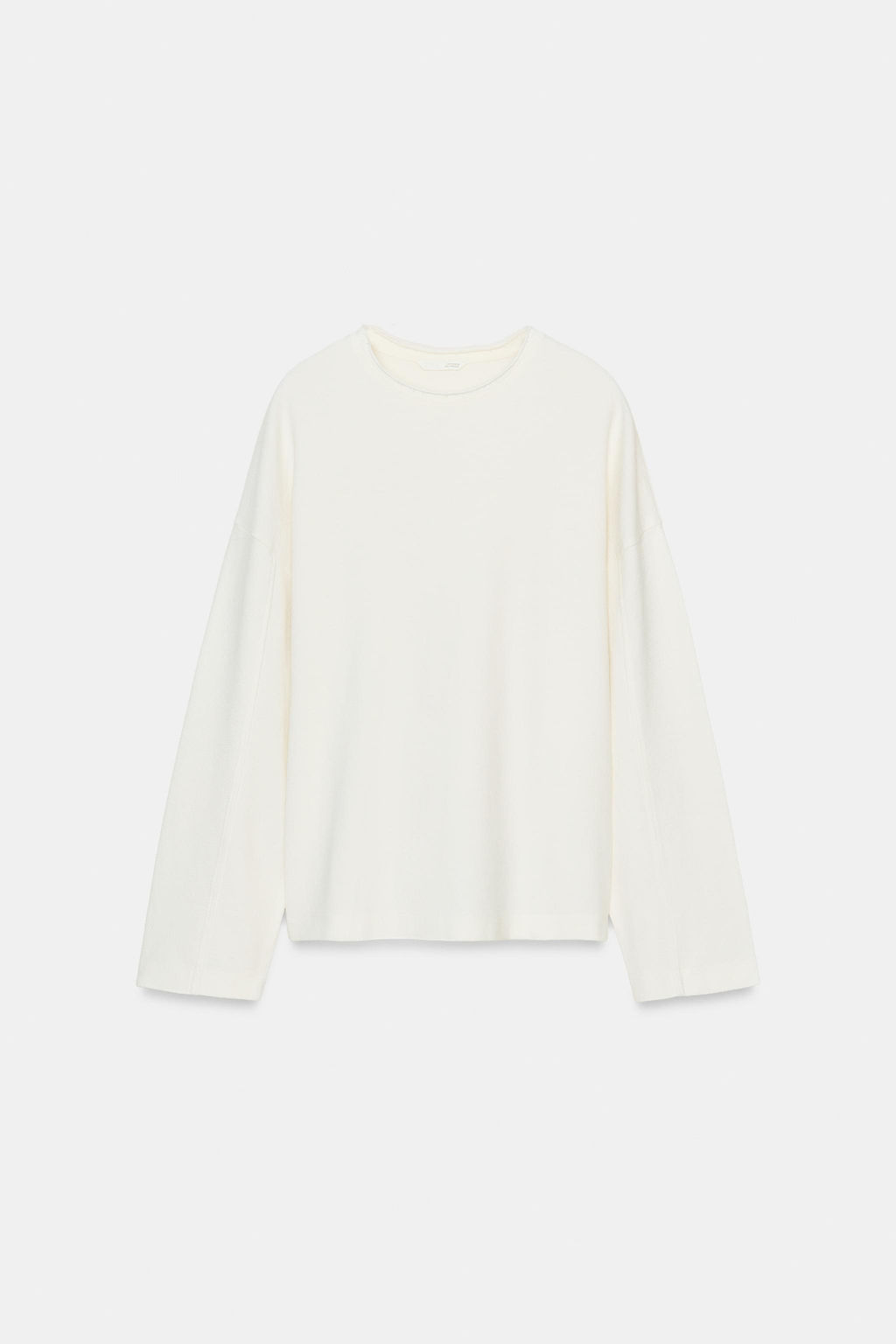 CAMISETA TEXTURA MANGA LARGA / Blanco roto - Zara фото 6
