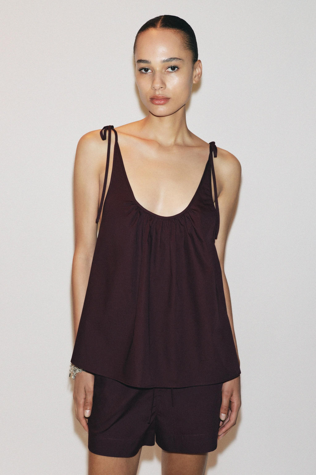 POPLIN TIE TOP - Zara фото 2