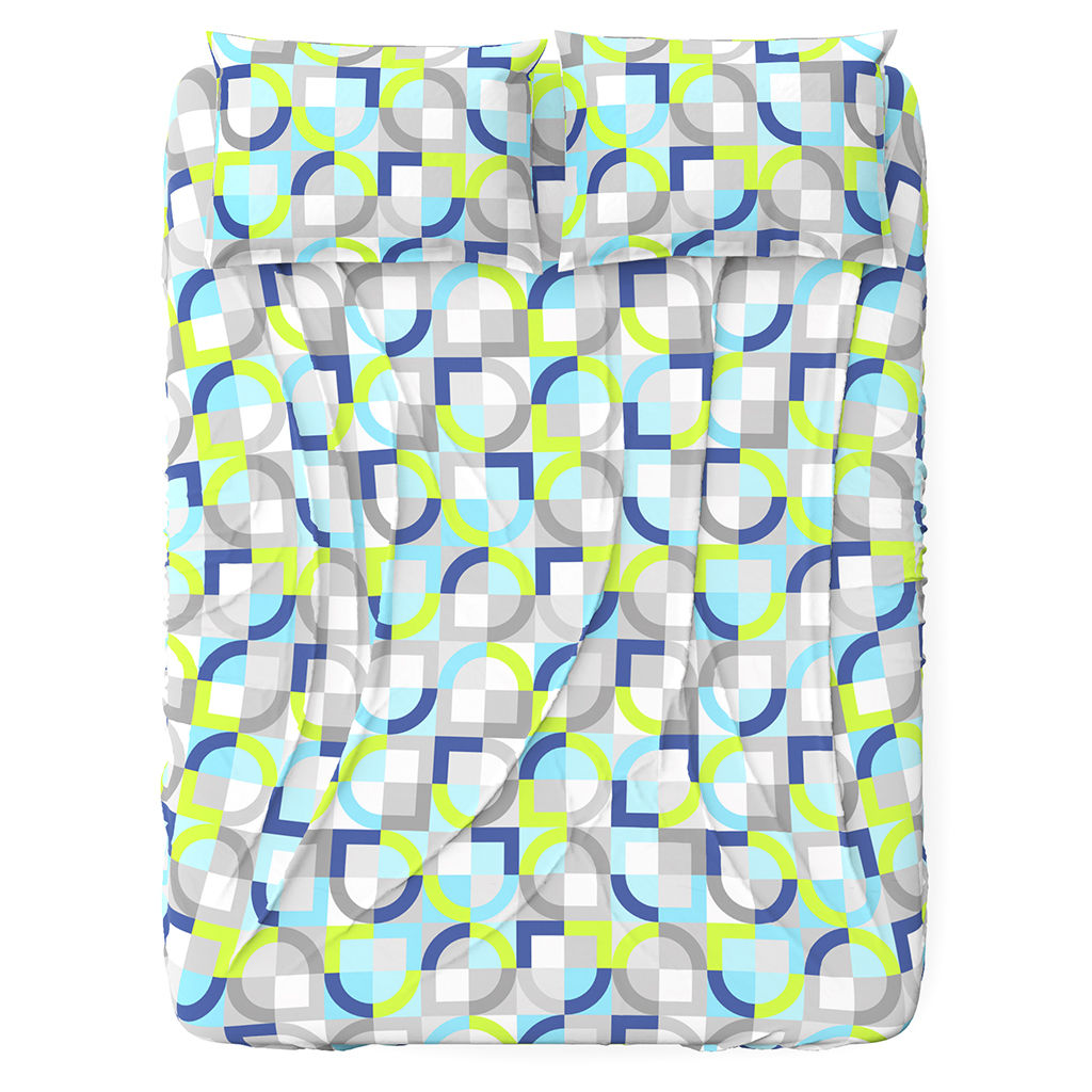 Простыня 1,5 спальная "Идилия, бирюза" 150х215см, бязь "Комфорт" 121г/м2, хлопок 100%, упаковка "классическая" ПВХ 28х41см, "Домашняя мода" (Россия)