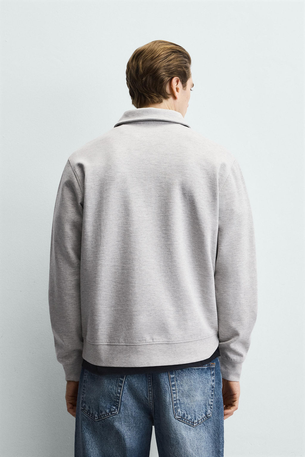 SUDADERA POLO INTERLOCK CREMALLERA / Gris vigor? - Zara фото 3