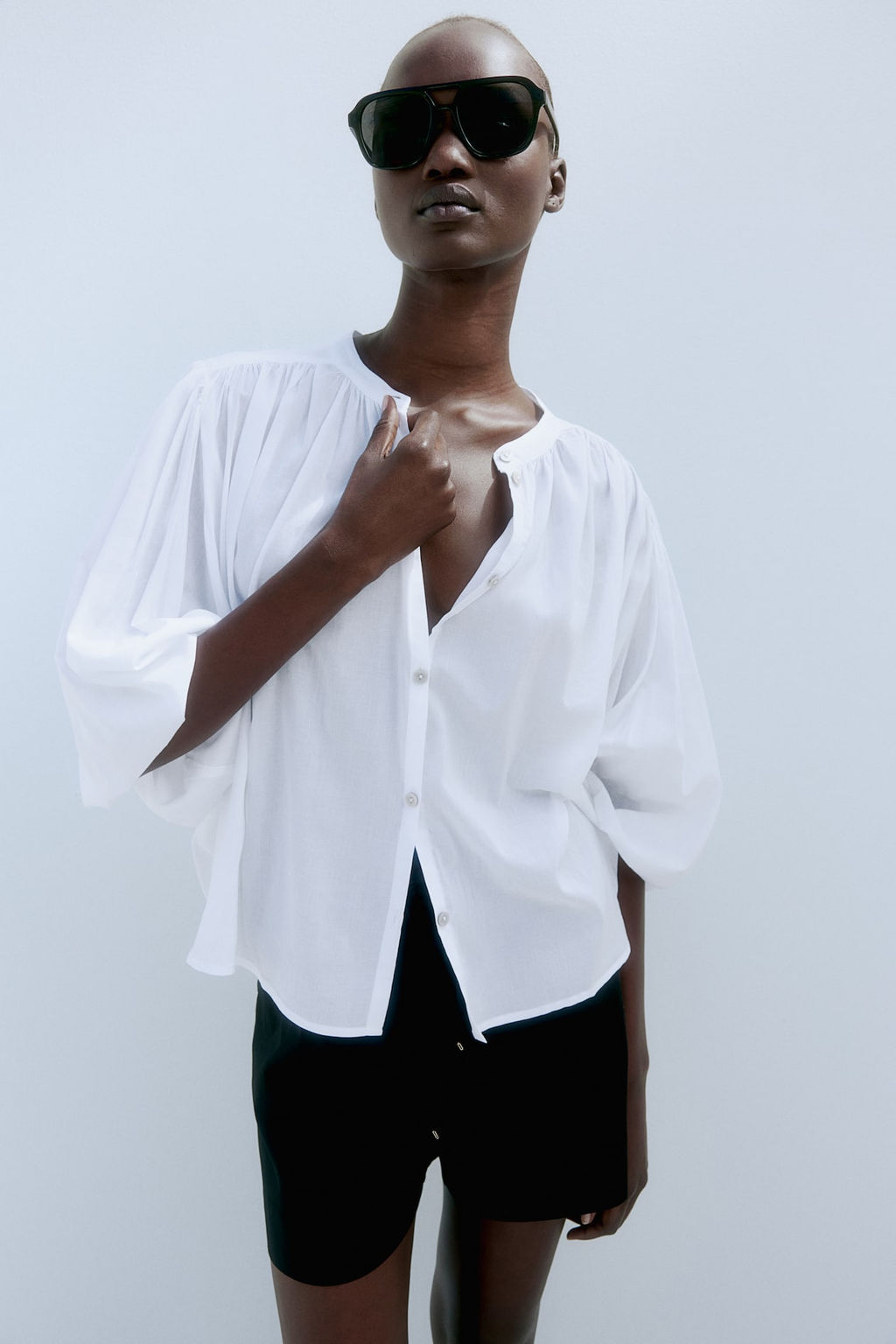 Blusa con mangas globo - H&m фото 2