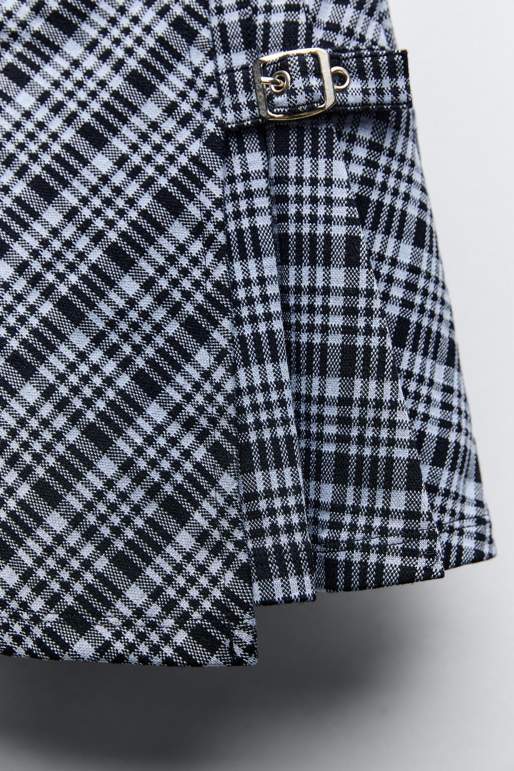 CHECKED SKIRT WITH BUCKLE - Zara фото 3
