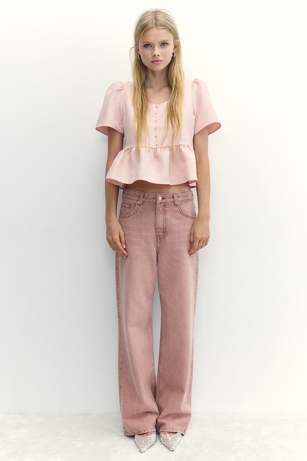 Blusa brocada con peplo - H&m фото 3