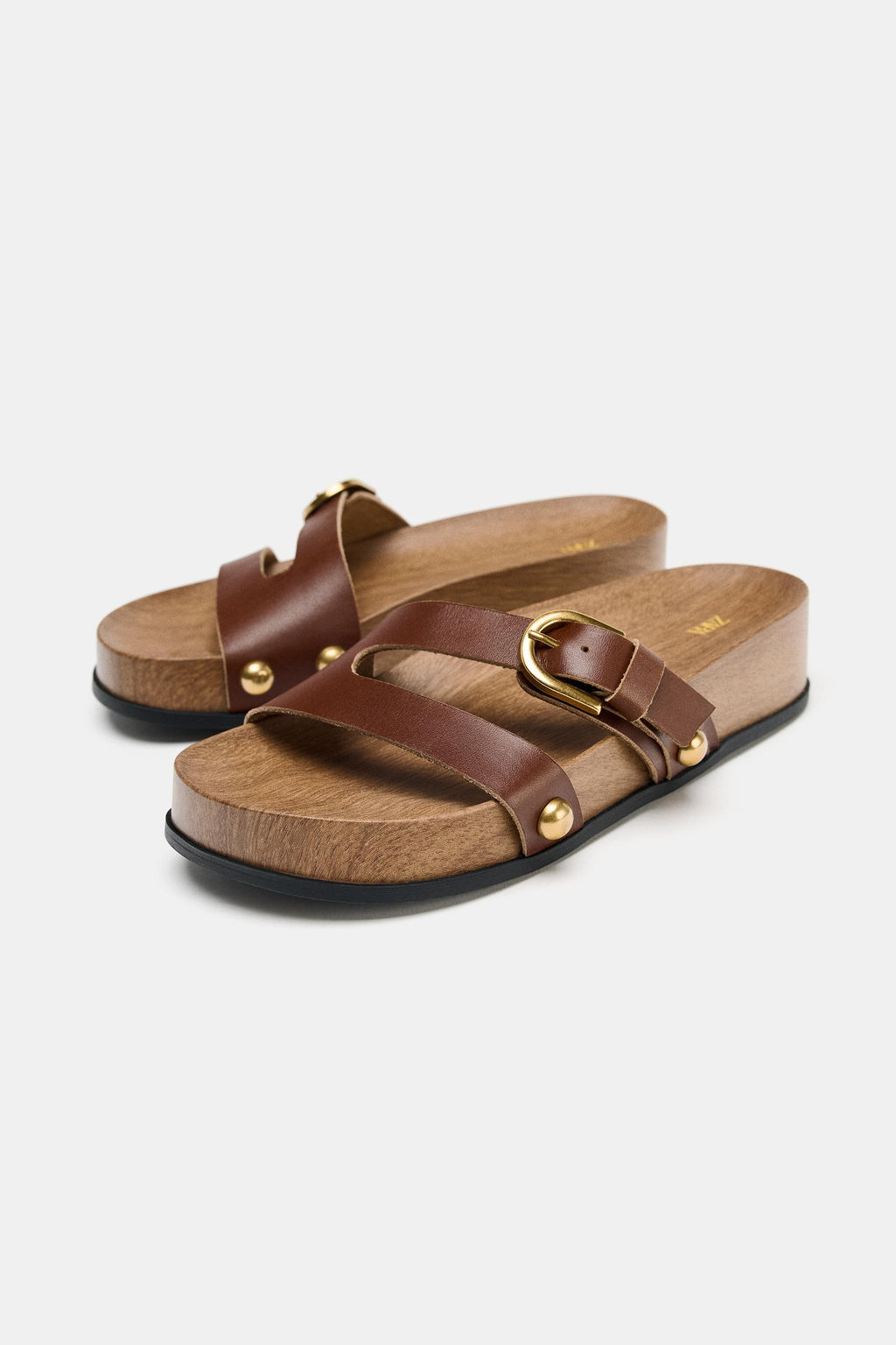 LEATHER STRAPPY PLATFORM SANDALS - Zara фото 16