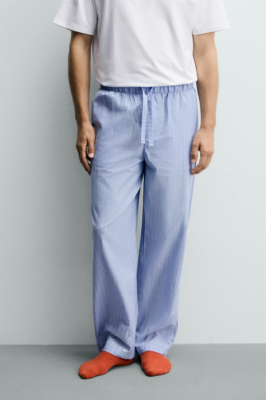SET PIJAMA COMBINADO PANTAL?N RAYAS / Celeste