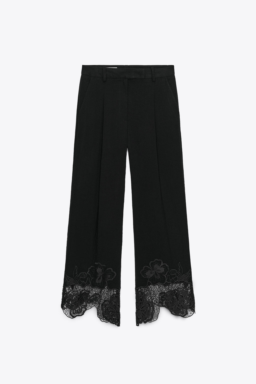 EMBROIDERED HEM CULOTTE TROUSERS - Zara фото 12