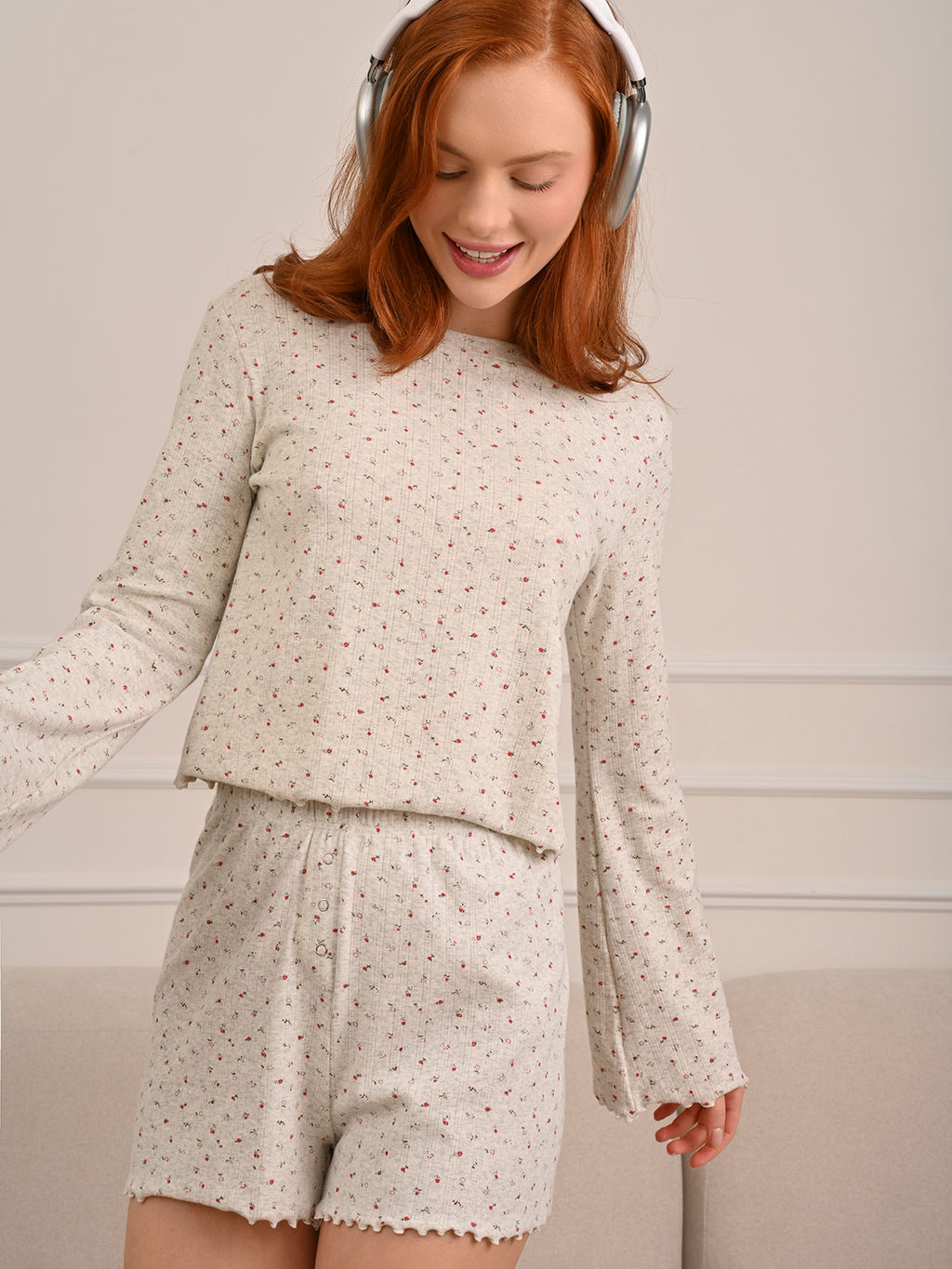 Женская пижама из трикотажа пуантель с вышивкой (Арт. 5257TQP)