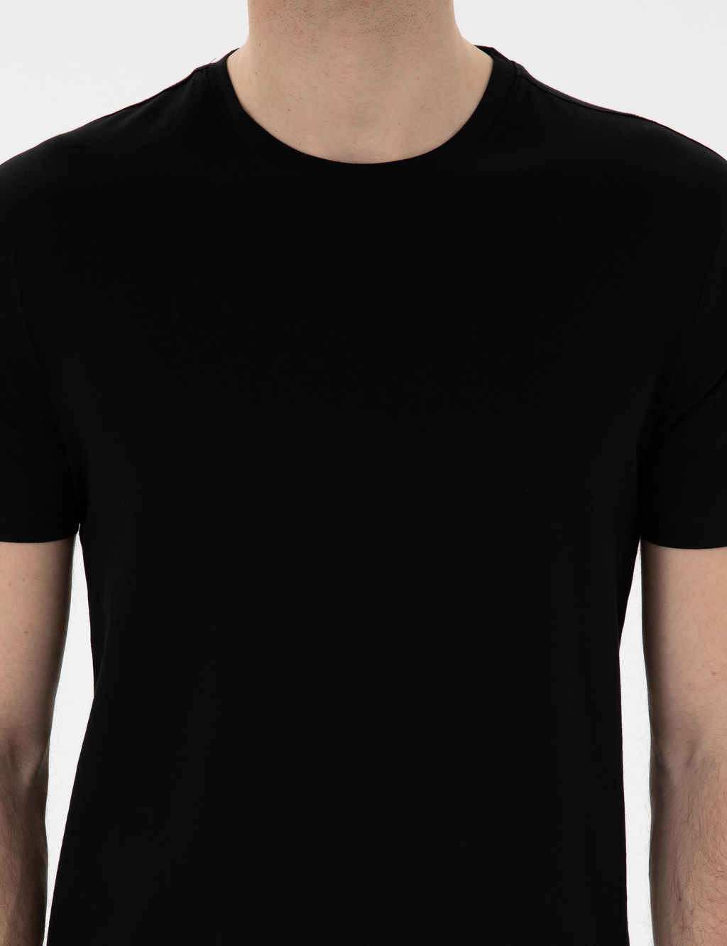 Siyah Slim Fit Merserize Basic Ti__rt - Pierre cardin фото 6