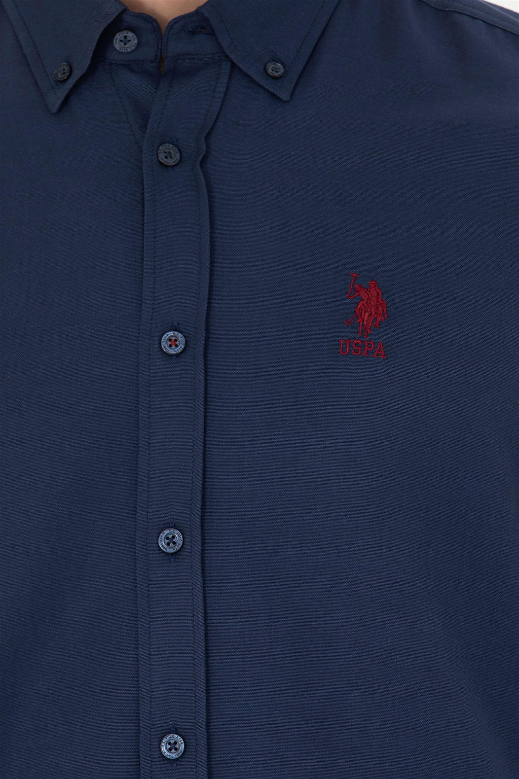 Мужская темно-синяя базовая рубашка с длинным рукавом Неожиданная скидка в корзине - U.s. polo assn фото 7