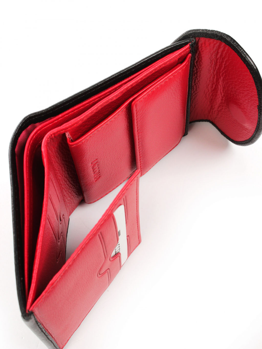 LACCOMA кошелек LA-2075-черный-красный натуральная кожа