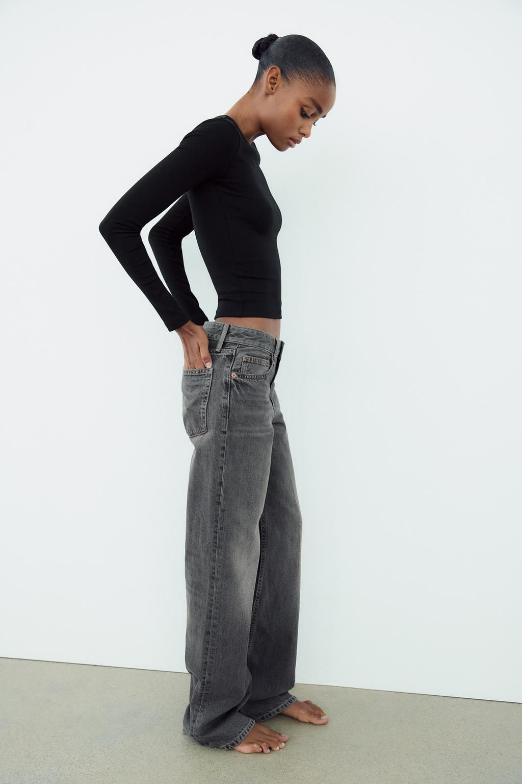 TRF WIDE-LEG MID-WAIST JEANS - Zara фото 19