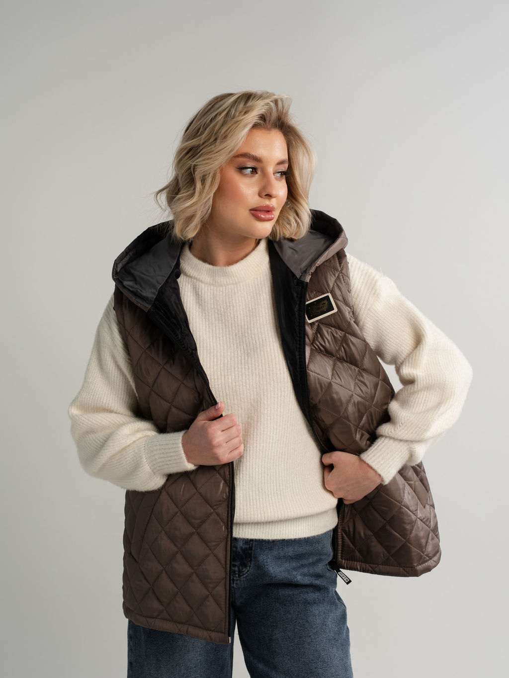 Жилет утепленный Дориана (кофе) Б14632-18М - Lt collection фото 2