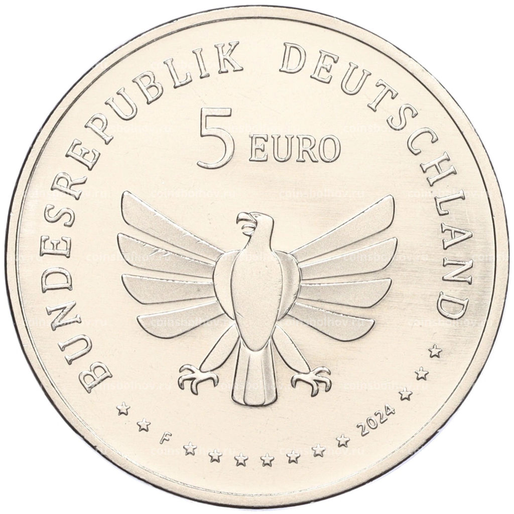 Монета 5 евро 2024 года F Германия Чудесный мир насекомых  Мармеладная муха